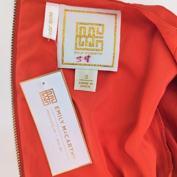 Emily McCarthy Red Satin Audrey Dress Small New With Tag Retro Mod 1960s - Picture 7 of 7